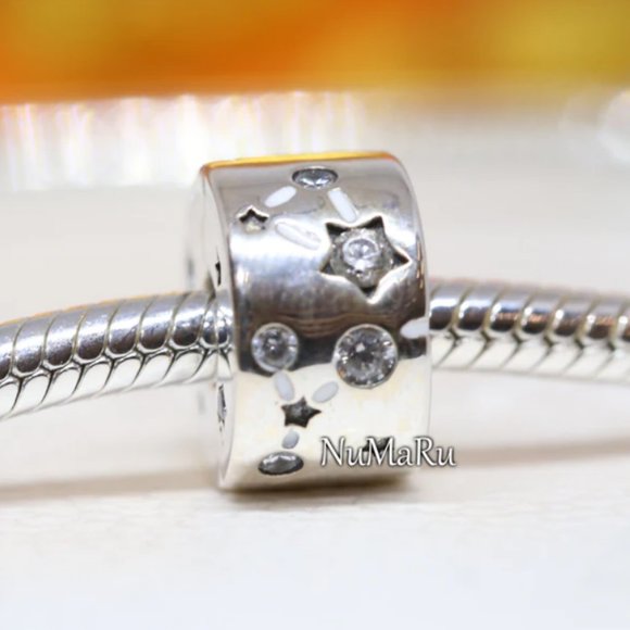 PANDORA Stars & Galaxy Clip Charm 790010C01 - Picture 1 of 3